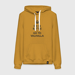 Толстовка-худи хлопковая женская Go to Valhalla, цвет: горчичный
