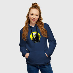 Толстовка-худи хлопковая женская Call of the night Nazuna Nanakusa, цвет: тёмно-синий — фото 2