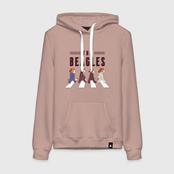 Толстовка-худи хлопковая женская Beagles, цвет: пыльно-розовый