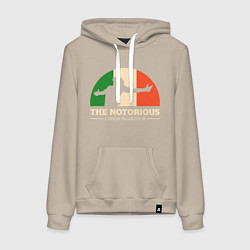 Толстовка-худи хлопковая женская The Notorious, цвет: миндальный