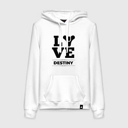 Толстовка-худи хлопковая женская Destiny love classic, цвет: белый