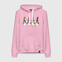 Толстовка-худи хлопковая женская Beatles team, цвет: светло-розовый