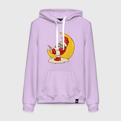 Женская толстовка-худи Санта на луне