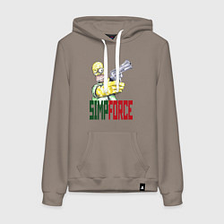 Женская толстовка-худи Гомер Симпсон с револьвером