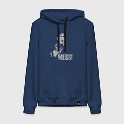 Толстовка-худи хлопковая женская Leo Messi scream, цвет: тёмно-синий