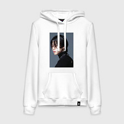 Толстовка-худи хлопковая женская Dark side Jimin, цвет: белый