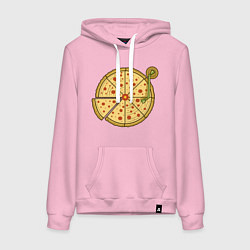 Толстовка-худи хлопковая женская Vinyl pizza, цвет: светло-розовый