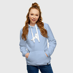 Толстовка-худи хлопковая женская Вещь Аддамс, цвет: мягкое небо — фото 2