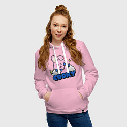Толстовка-худи хлопковая женская Cooky BT21 Jungkook, цвет: светло-розовый — фото 2