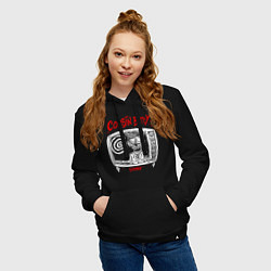 Толстовка-худи хлопковая женская Cousin betty, цвет: черный — фото 2