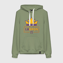 Толстовка-худи хлопковая женская Labron 23, цвет: авокадо