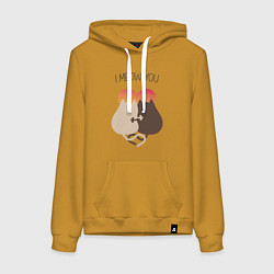 Женская толстовка-худи Коты на закате