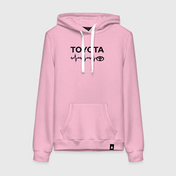 Толстовка-худи хлопковая женская Любимая Тойота, цвет: светло-розовый