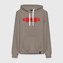Толстовка-худи хлопковая женская Roblox деталь, цвет: утренний латте