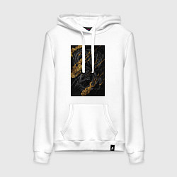 Толстовка-худи хлопковая женская Дракон в золоте, цвет: белый