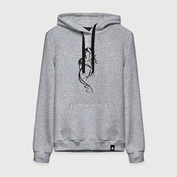 Толстовка-худи хлопковая женская Силуэт беременной девушки - линии, цвет: меланж