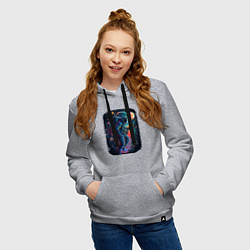 Толстовка-худи хлопковая женская В поисках новых миров, цвет: меланж — фото 2