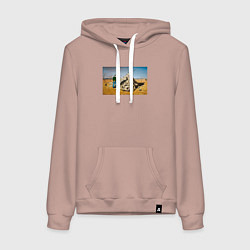 Толстовка-худи хлопковая женская Апофеоз ANIMAX, цвет: пыльно-розовый