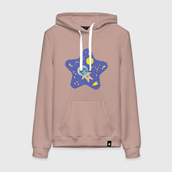 Женская толстовка-худи Ежик в космосе