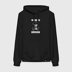 Толстовка-худи хлопковая женская Necrovag white division, цвет: черный