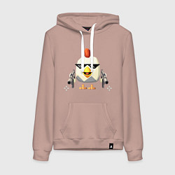 Толстовка-худи хлопковая женская Чикен Ган, цвет: пыльно-розовый