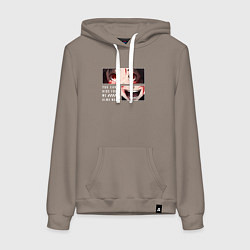 Толстовка-худи хлопковая женская You cant hide from me, цвет: утренний латте