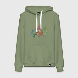 Женская толстовка-худи Кабанчик с весенними цветами