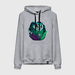Женская толстовка-худи Изумрудная сова