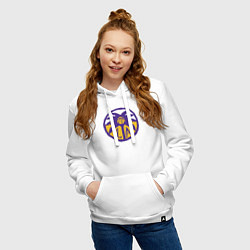 Толстовка-худи хлопковая женская Lakers California, цвет: белый — фото 2