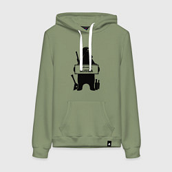 Женская толстовка-худи Россия медведь балалайка водка ушанка