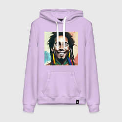 Женская толстовка-худи Боб Марли полон счастья Арт новой школы