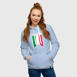 Толстовка-худи хлопковая женская Италия чемпион, цвет: мягкое небо — фото 2