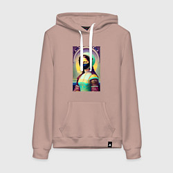 Женская толстовка-худи Мона Лиза наших дней - нейросеть