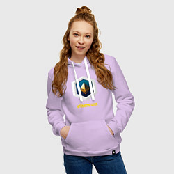 Толстовка-худи хлопковая женская Логотип Ethereum, цвет: лаванда — фото 2
