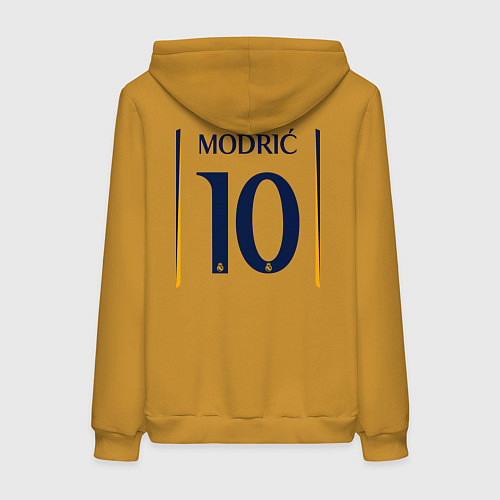 Женская толстовка-худи Лука Модрич ФК Реал Мадрид форма 2324 домашняя / Горчичный – фото 2
