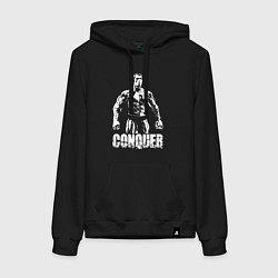 Толстовка-худи хлопковая женская Arnold conquer, цвет: черный