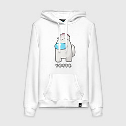 Толстовка-худи хлопковая женская Гость из Among Us, цвет: белый