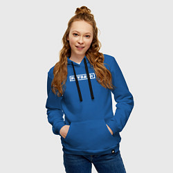 Толстовка-худи хлопковая женская Payday 3 logo, цвет: синий — фото 2