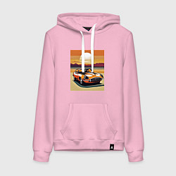 Толстовка-худи хлопковая женская Авто Ягуар, цвет: светло-розовый