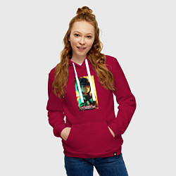 Толстовка-худи хлопковая женская Персонаж Роблокс, цвет: маджента — фото 2