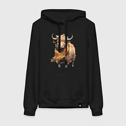 Женская толстовка-худи Буйвол в шарфе