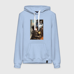 Женская толстовка-худи Крутая девчонка под защитой волка - стимпанк - ней