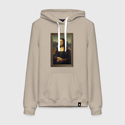Толстовка-худи хлопковая женская Mona Lisa - original, цвет: миндальный