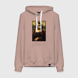 Толстовка-худи хлопковая женская Mona Singer, цвет: пыльно-розовый