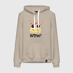 Толстовка-худи хлопковая женская Wow giraffe, цвет: миндальный