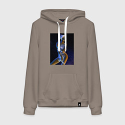 Женская толстовка-худи Неоновая девушка-галактика среди звезд