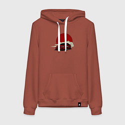 Толстовка-худи хлопковая женская Mitsubishi Evo 8, цвет: кирпичный