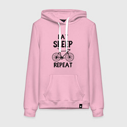 Женская толстовка-худи Eat sleep bike repeat
