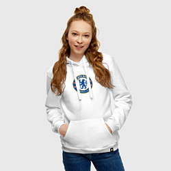 Толстовка-худи хлопковая женская Chelsea fc sport, цвет: белый — фото 2