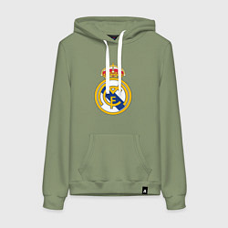 Толстовка-худи хлопковая женская Real madrid fc sport, цвет: авокадо